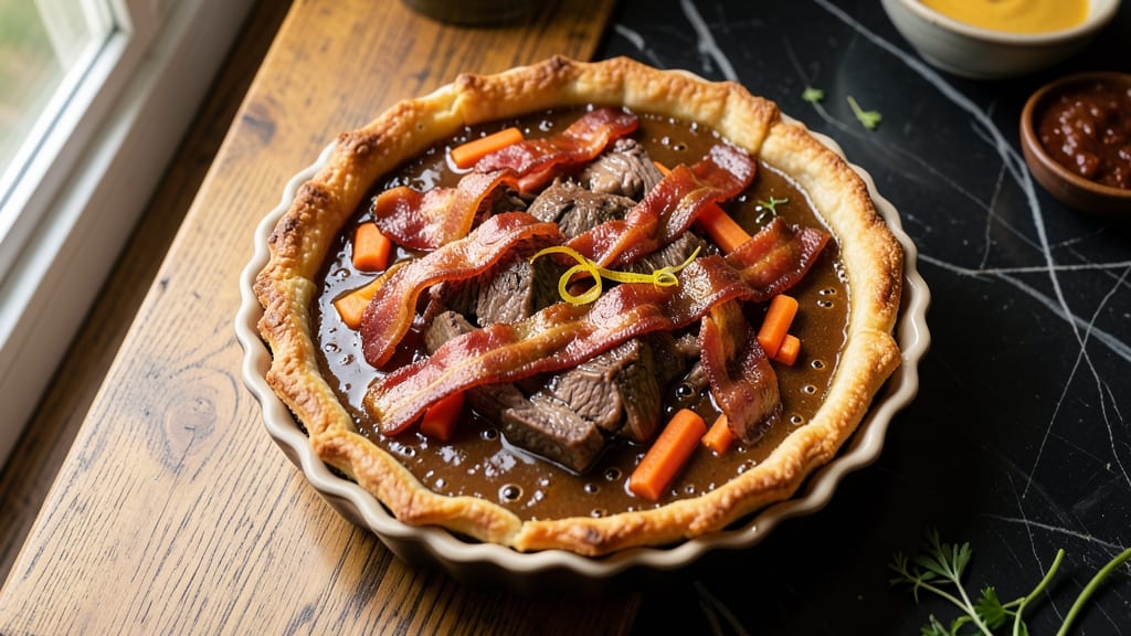 Beef and Bacon Pies Recipe: Flaky Crust Encasing Savory Meat Filling