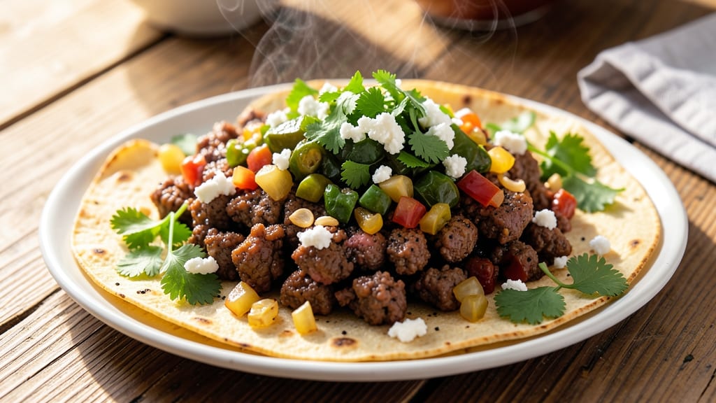 Authentic Mexican Ground Beef Taco Recipe from Scratch: Smoky Cumin and Charred Tortilla Fusion Magic