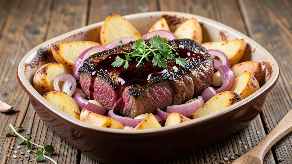 Beef and Potato Bake Recipe: Slow-Braised Richness With Caramelized Onion Layers