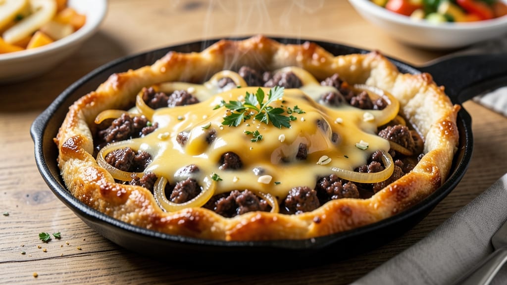 Beef and Cheddar Pie Recipe: Deep-Dish Comfort With Flaky Top Crust