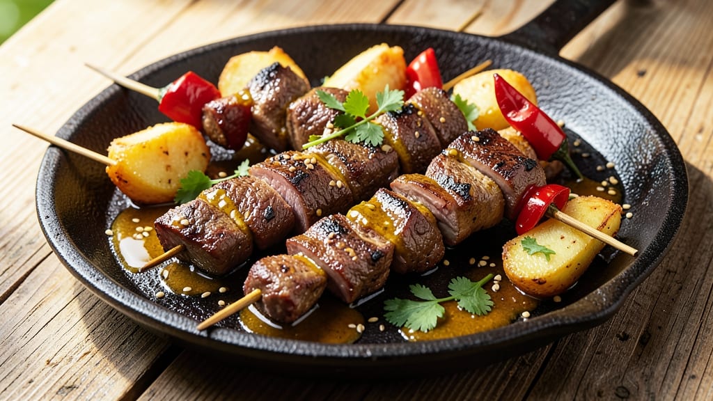 Beef Anticuchos Recipe: Skewered Peruvian Steak with Aji Char Sizzle