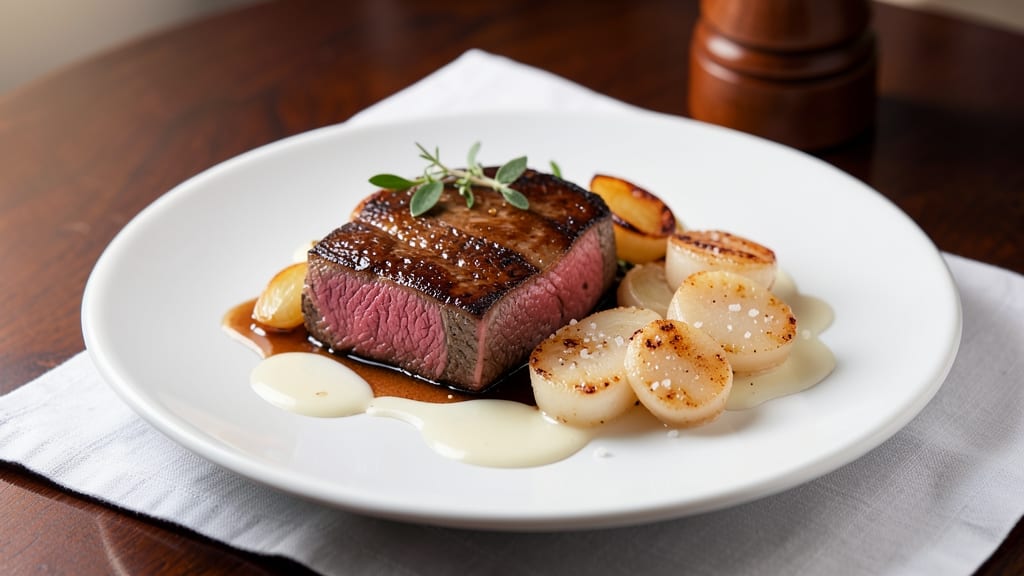 Beef and Scallops Recipe: Sear-Perfect Bites with Creamy Wine Reduction